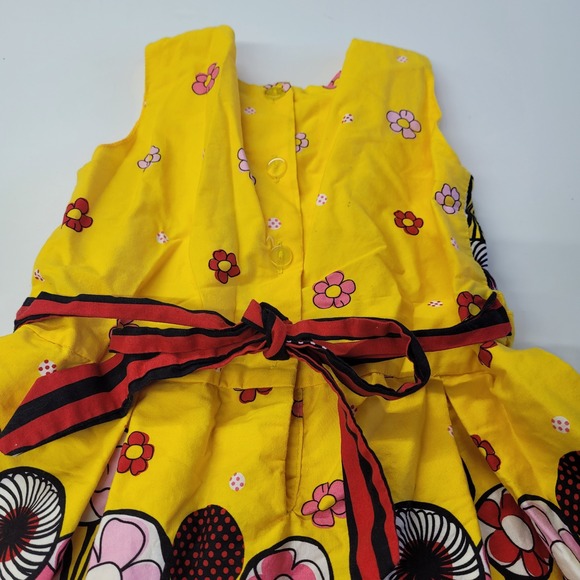 Bibz Kids‎ Yellow Floral Fit and Flare Dress Girls 4X Summer Outfit Lined - Picture 6 of 9